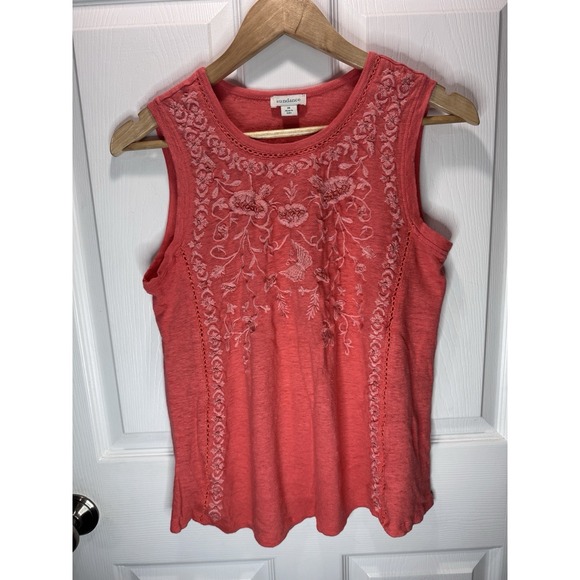 Sundance Tops - Sundance Shirt Womens Medium Linen Embroidered Floral Sleeveless Boho Tank